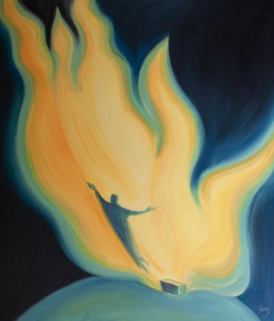 Christi Liebe zum Vater ist wie Feuer, das auf Feuer trifft, an dem wir teilhaben und gereinigt werden. von Elizabeth Wang