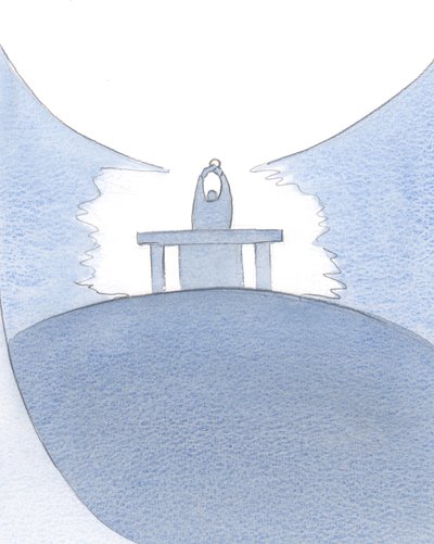 Christi Selbstopfer am Altar bewirkt einen Eintrag in den Himmel selbst. von Elizabeth Wang
