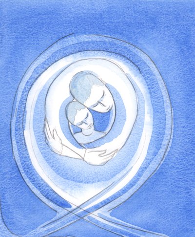 Gott der Vater liebt jeden von uns mit leidenschaftlicher Liebe und hält uns in seiner zärtlichen Umarmung, 2002 von Elizabeth Wang