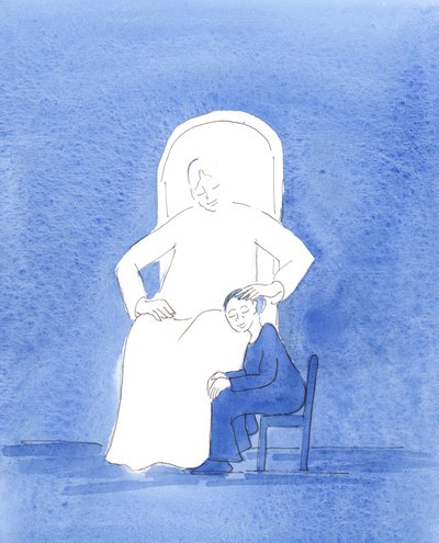 Gott der Vater zeigte mir im Gebet, dass, wenn ich vergeben bin, freudig und Ihm in der Liebe sehr nahe bin, es so ist, als ob ich zu Seinen Füßen sitze, in Stille und Frieden, während Er mein Haar streichelt von Elizabeth Wang