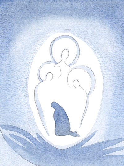 Gott, die Heilige Dreifaltigkeit, ist im Inneren der Seele eines Menschen, der Ihm erlaubt, in jedem Detail des Lebens zu herrschen, 2000 von Elizabeth Wang