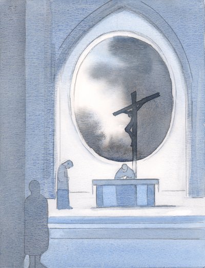 Ich sah ein Fenster in die Zeit und unseren lieben Herrn hilflos am Kreuz hängen, 2000 von Elizabeth Wang