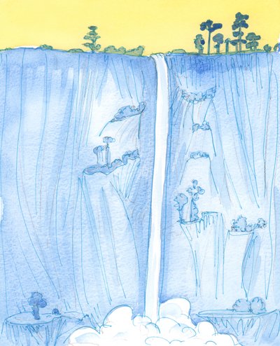 In seinem unveränderlichen Willen ist Gott wie der ständige und stetige Abstieg eines riesigen Waldwasserfalls von Elizabeth Wang