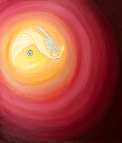 In unserer Vereinigung mit Gott sind wir wie Kinder, die durch das Universum springen, Liebende, die spielen, Welpen, die herumtollen von Elizabeth Wang