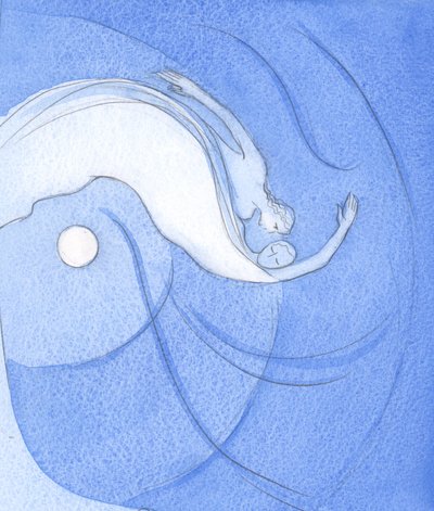 In unserer Vereinigung mit Gott sind wir wie Kinder, die durch das Universum springen, Liebende, die spielen, Welpen, die herumtollen, 2002 von Elizabeth Wang