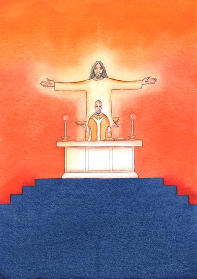 Jesus ist bei uns in der Messe gegenwärtig, betet zum Vater in unserem Namen, um Hilfe in unseren Bedürfnissen und für das ewige Heil. Wir können alle unsere Gebete mit seinem großen Opfergebet vereinen von Elizabeth Wang