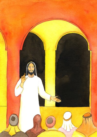 Jesus predigte im Tempel, sprach die Wahrheit und erzürnte einige Menschen, die dann planten, Ihm zu schaden von Elizabeth Wang
