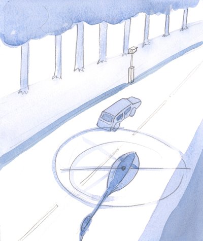 Genauso wie ein Fahrer auf einer Hauptstraße heutzutage nicht unbemerkt bleiben und fotografiert werden kann. von Elizabeth Wang