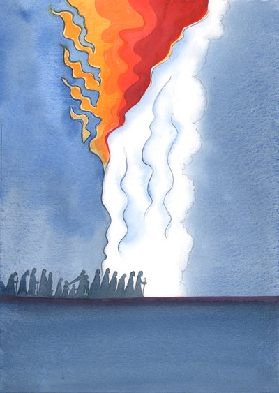 So wie das Volk Gottes zur Zeit des Mose von einer Feuersäule geführt wurde, kann ein wahrer Kontemplativer heute innerlich wie von einem starken süßen Feuer geleitet werden von Elizabeth Wang