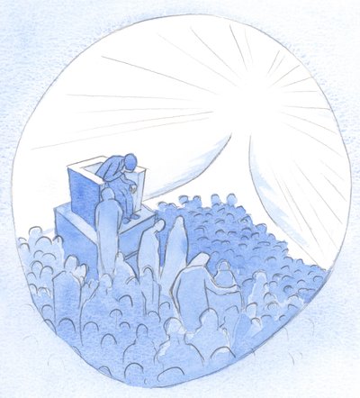Viele Menschen reisen gemeinsam in Richtung Himmel. Jede irdische oder geistliche Mutter kann verwundete Seelen zum Ort der Wiedergeburt und Versöhnung führen. von Elizabeth Wang