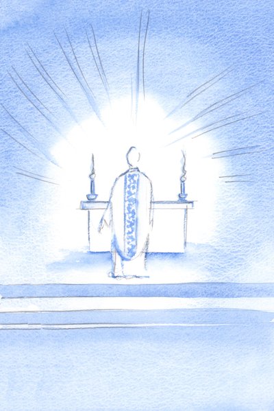 Am Fest der Heimsuchung erschien Christus in einem goldenen Messgewand zu Ehren seiner heiligen Mutter Maria von Elizabeth Wang