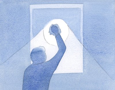Unsere inbrünstigen Gebete sind wie das kräftige Polieren einer schmutzigen Fensterscheibe: das Tageslicht, das Christi immer fließende Liebe ist, wird hereingelassen von Elizabeth Wang