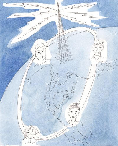 Unsere geistliche Gemeinschaft, in der Gemeinschaft der Heiligen, ist wie die Verbindung in einem Konferenzgespräch, 2003 von Elizabeth Wang