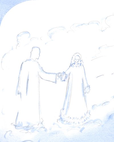 Schnee, erklärte Christus, ist ein gutes Symbol für die strahlende Reinheit seiner Unbefleckten Mutter, die er so liebt, 2002 von Elizabeth Wang