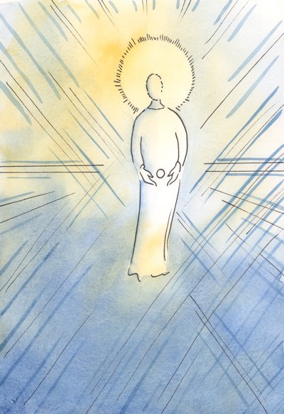St. Anna empfing in ihrem Schoß die Unbefleckte, wie eine Hostie; die Jungfrau Maria, die Mutter Gottes werden sollte von Elizabeth Wang