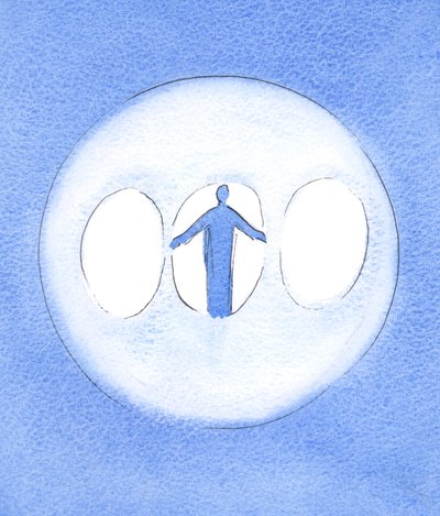 Die Heilige Dreifaltigkeit kann als dreifaches Licht gesehen werden, mit Christus, dem Gott-Menschen, im Zentrum von Elizabeth Wang
