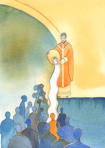 Die Hauptaufgaben derer, die am Priestertum Christi teilhaben, sind Seelen zu retten, sie durch Christi kostbares Blut, durch sein Opfer und seine Sakramente reinzuwaschen von Elizabeth Wang