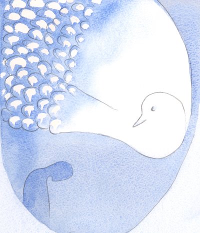 Der Heilige Geist - gesehen als ein schöner Vogel mit blendend weißen Federn - ist gegenwärtig und wirkt in uns von Elizabeth Wang