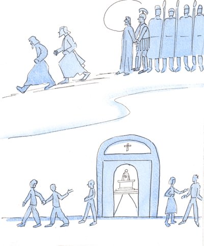 Die Freunde Christi von heute, die sich nicht die Mühe machen, zur Messe zu gehen, handeln wie die Freunde Christi von damals, die wegliefen, als Christus verhaftet und gekreuzigt wurde. von Elizabeth Wang