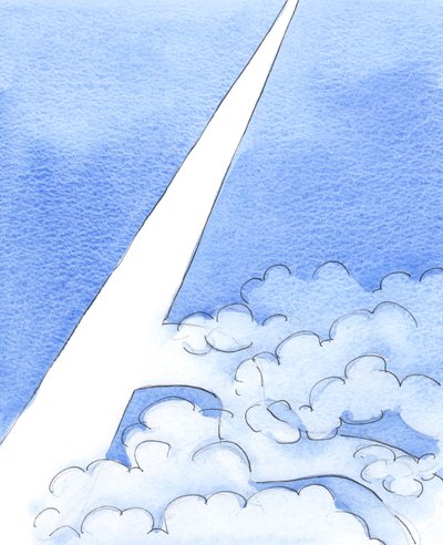 Bis wir den schmalen Weg finden, der direkt zum Himmel führt, ist es, als ob wir auf einer unbekannten Straße in einem wolkigen Gebiet in der Dunkelheit umherirren von Elizabeth Wang