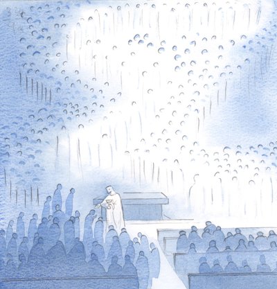 Welchen Frieden schenkt Christus in der Kommunion, mit der großen Schar der Engel und Heiligen, die hier in Freude versammelt sind von Elizabeth Wang
