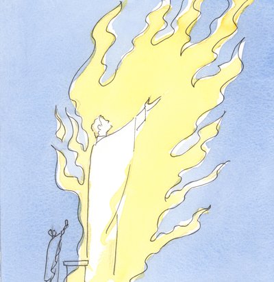 Wann immer das Heilige Opfer von unserem Altar dargebracht wird, lobt Christus, der in sakramentaler Form gegenwärtig ist, den Vater in der feurigen Liebe des Heiligen Geistes von Elizabeth Wang