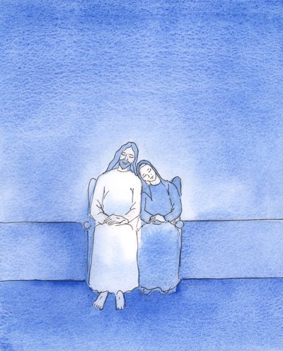 Mit einem friedlichen Herzen und einem friedlichen Gewissen kann ein glücklicher Freund Christi in der Heiligen Kommunion auf Ihn 