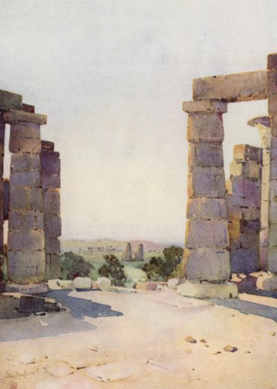 Die Kolosse vom Ramesseum am frühen Morgen von Ella Du Cane