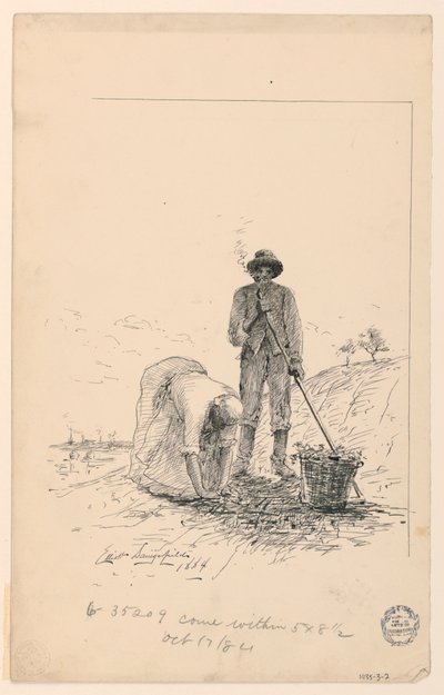 Mann und Frau arbeiten an einem Fluss von Elliott Daingerfield
