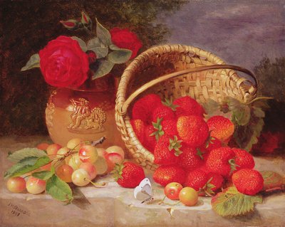 Stillleben mit Korb mit Erdbeeren und Kirschen, 1898 von Eloise Harriet Stannard