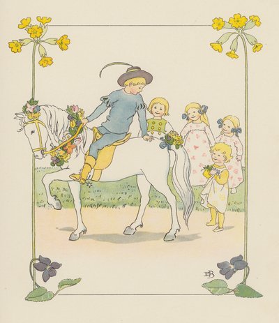 Illustration für Blondchen in Blüten von Elsa Beskow