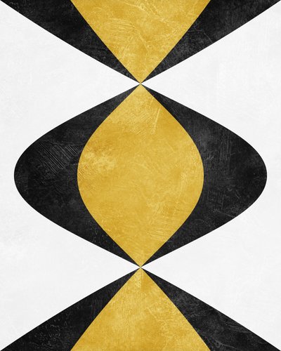 Moderne Schwarz-Gold-Abstraktion von Ema Paraschiv