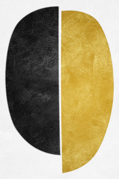 Gezackte Gold-Schwarz-Form von Ema Paraschiv