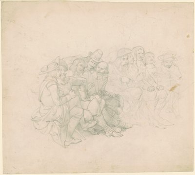 Männer in Kostümen des 17. Jahrhunderts von Emanuel Gottlieb Leutze