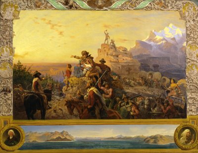 Westwärts zieht das Reich, Studie für ein Wandgemälde, US-Kapitol, 1861 von Emanuel Gottlieb Leutze