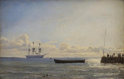 Ein Linienschiff vor Anker von Emanuel Larsen