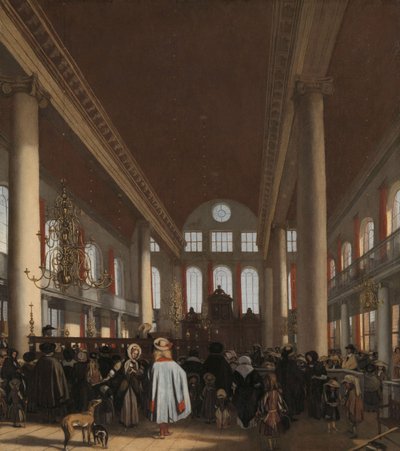 Innenraum der Portugiesischen Synagoge in Amsterdam von Emanuel de Witte
