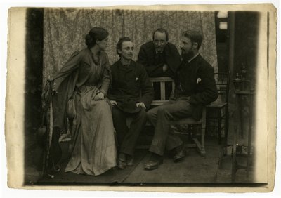 May Morris, H. H. Sparling, Emery Walker und George Bernard Shaw von Emery and Boutall Walter Walker