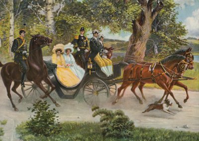 Margaret von Connaught mit Gustaf VI Adolf und Prinz Wilhelm von Schweden mit seiner Frau Großherzogin Maria Pawlowna von Russland, ca. 1914 von Emil (after) Aberg