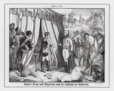 Treffen von Napoleon und Kaiser Franz II. von Österreich nach der Schlacht von Austerlitz von Emil Eugen Sachsse
