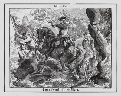 Prinz Eugen von Savoyen und die österreichische Armee überqueren die Alpen von Emil Eugen Sachsse