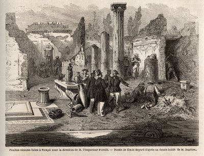 Die Ausgrabung von Pompeji, unter der Leitung des Inspektors Fiorelli, Illustration aus 
