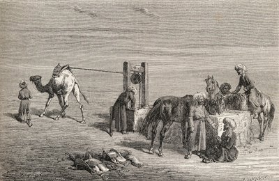Ein Brunnen in der Wüste zwischen Samarkand und Karshi, Usbekistan, Illustration aus 
