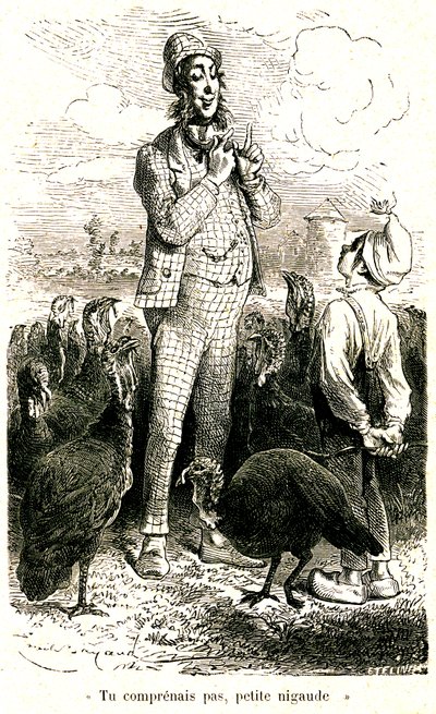 Der Engländer will Truthähne kaufen, aber Julien versteht seinen Akzent nicht von Emile Antoine Bayard