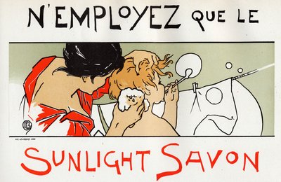 Kind in seinem Bad, Sunlight Seifenwerbung, Ende des 19. Jahrhunderts von Émile Berchmans