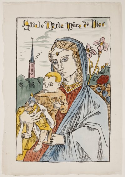 Heilige Maria Mutter Gottes mit einer Lilie von Emile Bernard