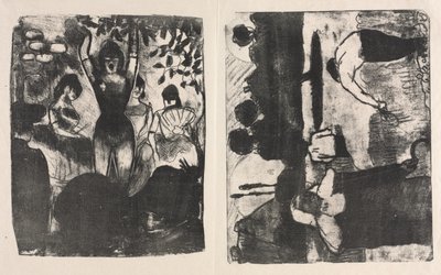Sänger im Café-Konzert und Die Erntearbeiter (Les Moissonneurs) von Emile Bernard