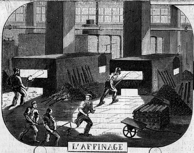 Forges de la Franche Comté: Raffinierung mit Puddelöfen. Fabrik von Fraisans, Jura (39) von Emile Bourdelin