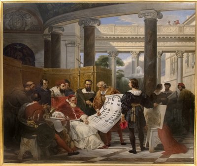 Papst Julius II. befiehlt die Arbeiten am Vatikan und Sankt Peter in Bramante, Michelangelo und Raphael von Emile Jean Horace Vernet