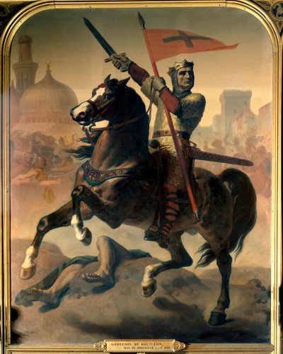 Reiterporträt von Godefroi von Bouillon, König von Jerusalem von Emile Signol